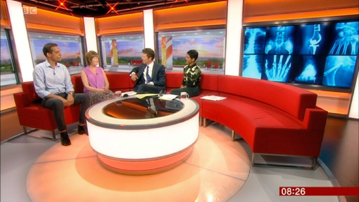 Will Dixon and Cloudy participant Karen Staniland on the BBC Breakfast sofa