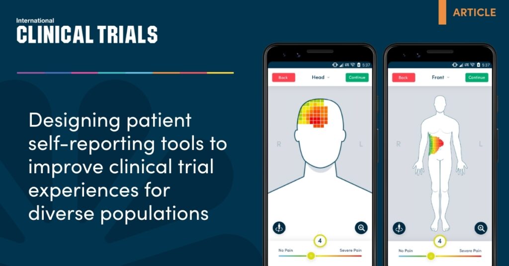 Designing patient self-reporting tools to improve clinical trial experiences for diverse populations